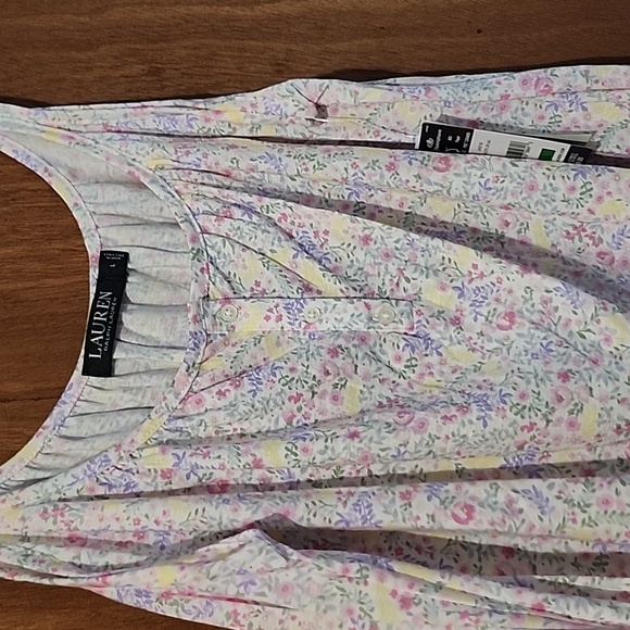Lauren Ralph Lauren Sleeveless Short Nightgown - Multi Floral - Picture 5 of 5